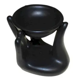 Oil Burner ceramic, Helping Hand Oil Burner - Black
