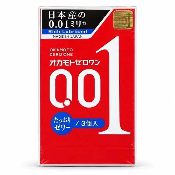 Okamoto Zero One 0.01mm Rich Lubricant Condoms – 3 Pack