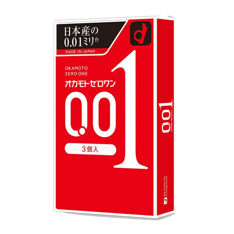 Okamoto Zero One 001 Condoms - Regular, 3 Pack