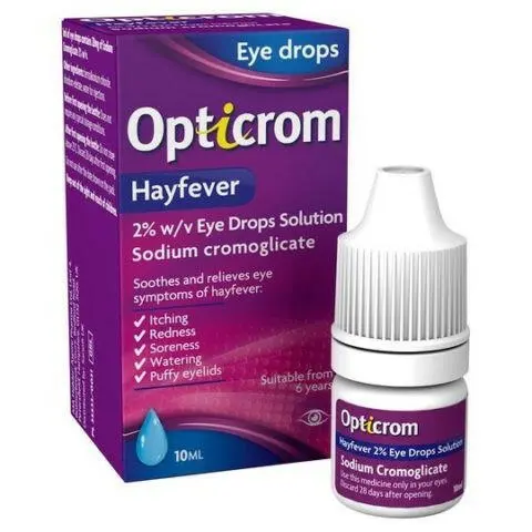Opticrom Hayfever 2%w/v Eye drops sodium cromglicate 10ml