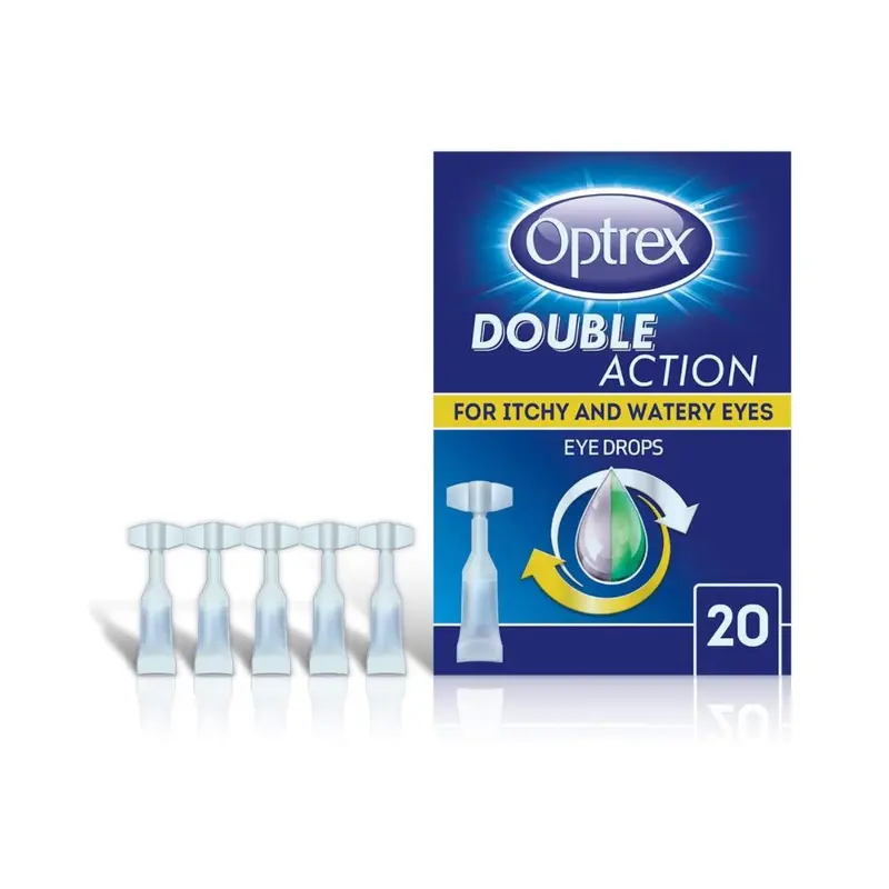 Optrex Double Action Eye Drops for Itchy and Watery Eyes 20 Single Dose Units