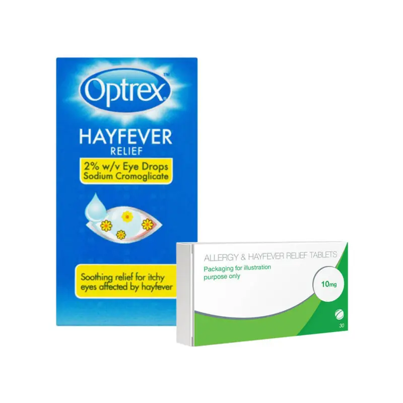 Optrex Hay Fever Relief Drops & Allergy Relief Tablets Bundle