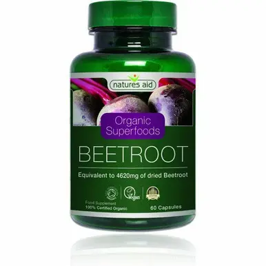 Organic Beetroot 60 Capsules for healthy blood circulation nature's aid