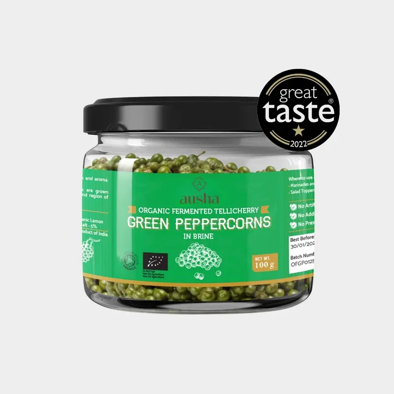 Organic Green Peppercorns in Brine 100g