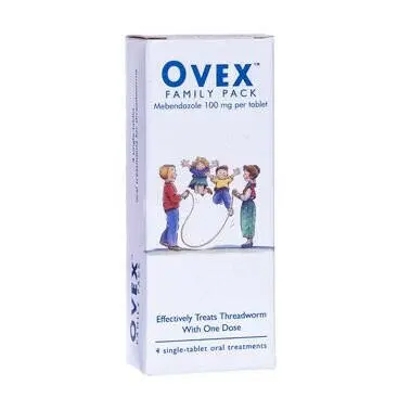 Ovex Family Pack Mebendazole 100mg Tablets – 4 Tablets