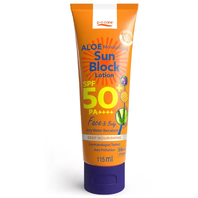 P.O.CARE - Aloe Moisturizing Sun Block Lotion SPF50 PA+++ 115ml.