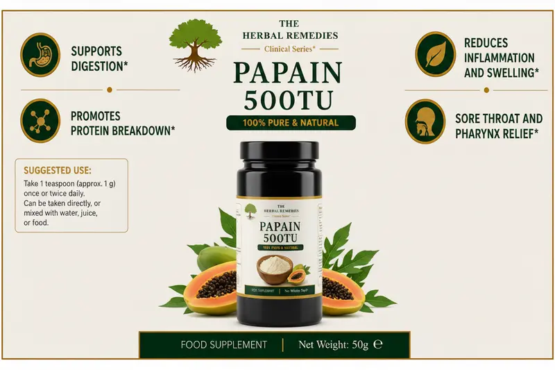 Papain 500 TU Powder | 100% Pure & Natural | Food Supplement 50g