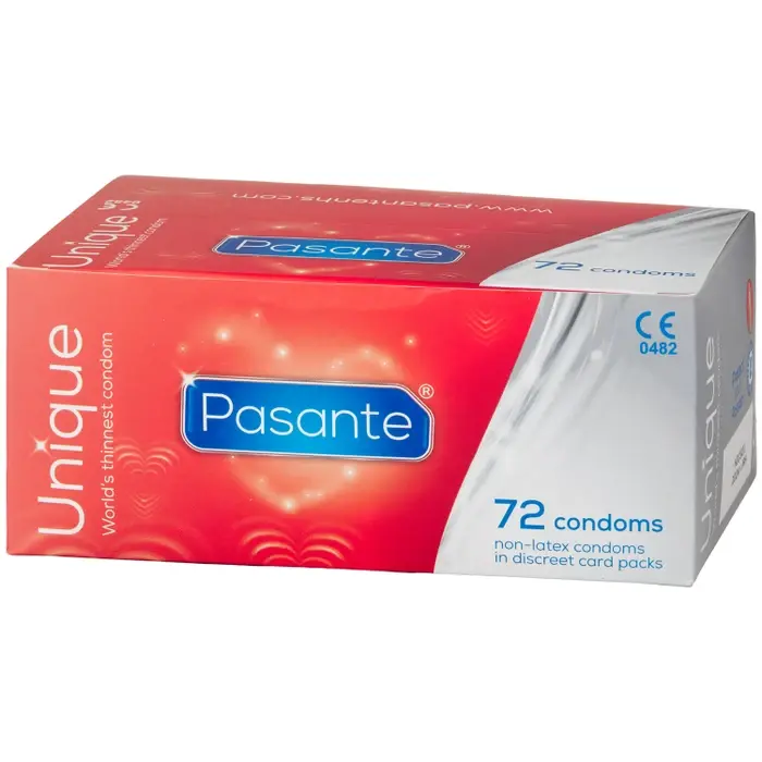 Pasante Unique Clinic Pack of 72 Non-Latex Condoms