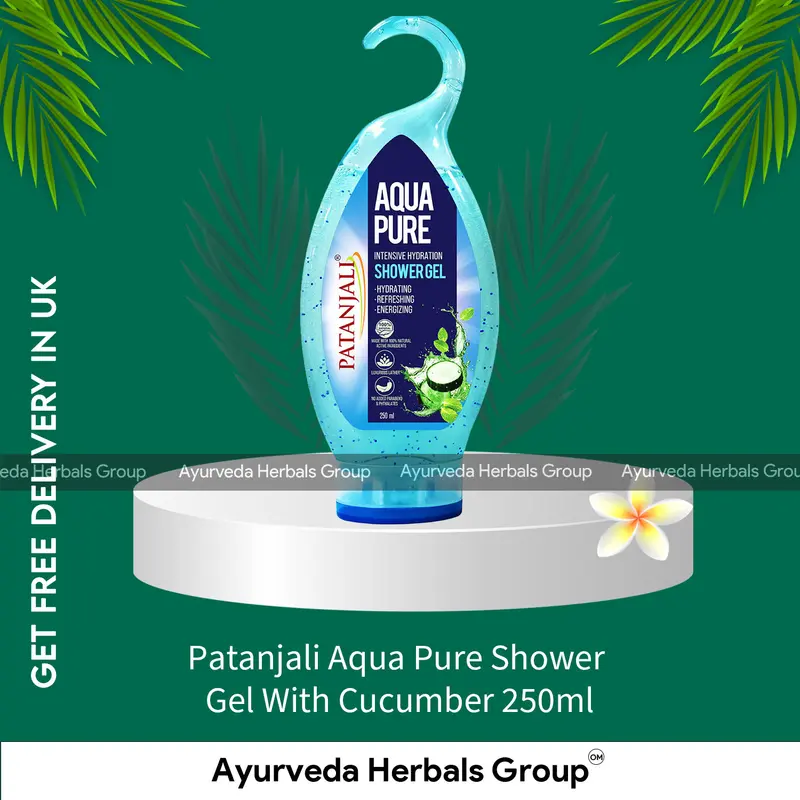 Patanjali Aqua Pure Shower Gel With Cucumber 250ml - Natural Skin Care | Ayurveda Herbals UK