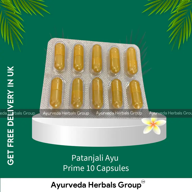 Patanjali Ayu Prime 10 Capsules - Ayurvedic Wellness Support | Indian Products UK