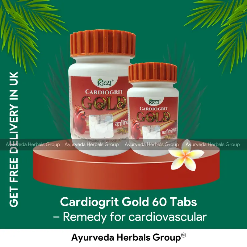 Patanjali Cardiogrit Gold 60 Tabs - Ayurvedic Wellness Support | Herbal Products UK