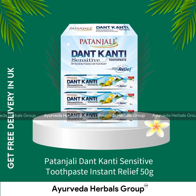 Patanjali Dant Kanti Sensitive Toothpaste Instant Relief 50g - Herbal Oral Care | UK Delivery Available