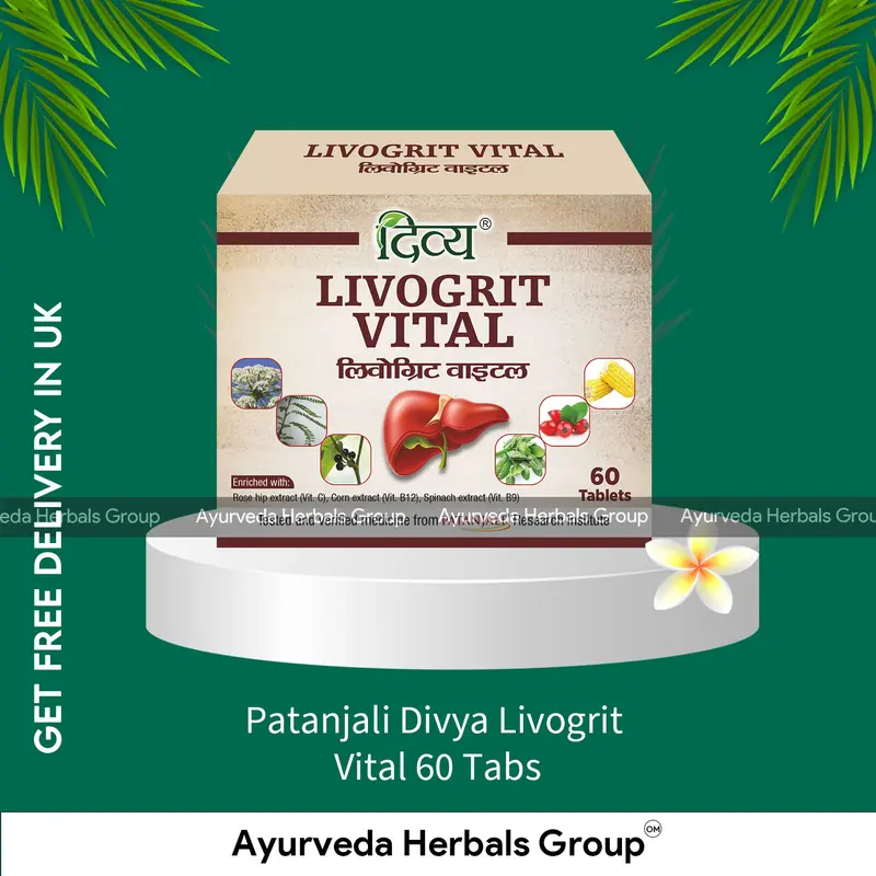 Patanjali Divya Livogrit Vital 60 Tabs - Ayurvedic Liver Support | Indian Products UK