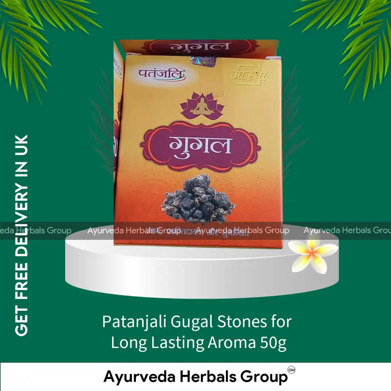 Patanjali Gugal Stones for Long Lasting Aroma 50g - Pooja Incense Sticks | Order Online in the UK