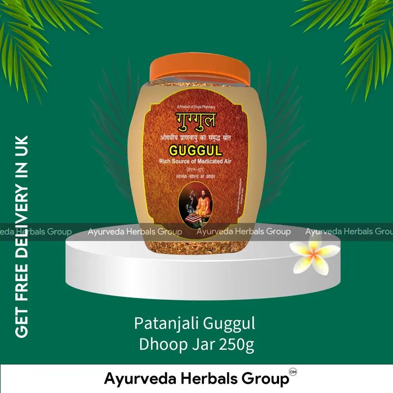 Patanjali Guggul Dhoop Jar 250g - Devotional Dhoop Sticks | London Ayurvedic Store