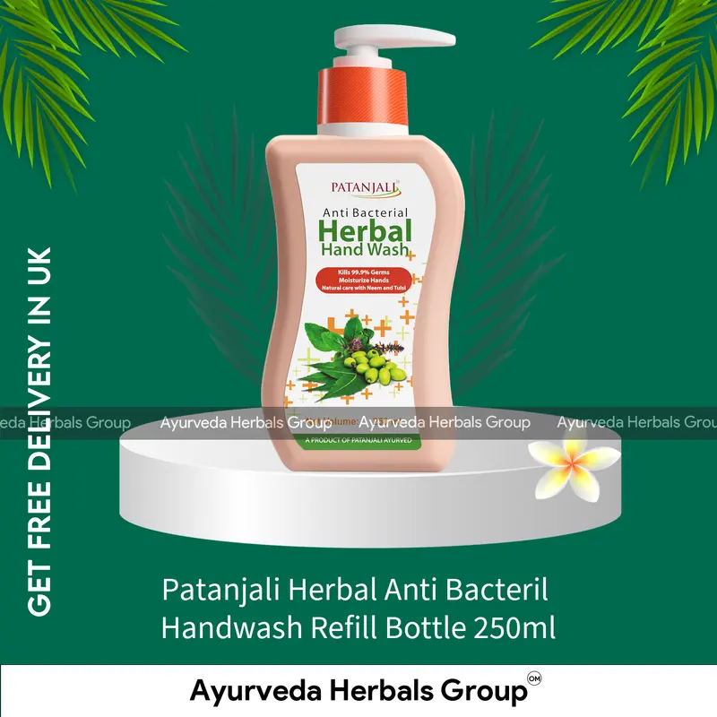 Patanjali Herbal Anti Bacteril Handwash Refill Bottle 250ml - Herbal Hand Care | Delivered Across the UK