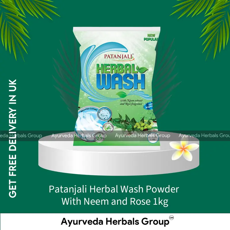 Patanjali Herbal Wash Powder With Neem and Rose 1kg - Ayurvedic and Herbal Product | Authentic Ayurveda UK