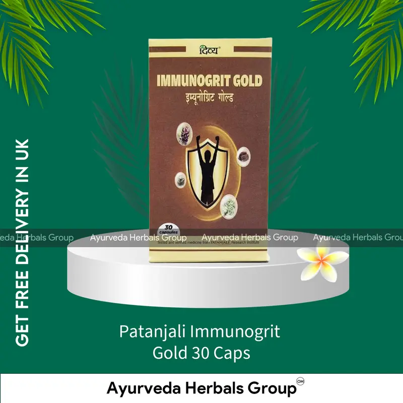 Patanjali Immunogrit Gold 30 Caps - Ayurvedic Wellness Support | UK Delivery Available