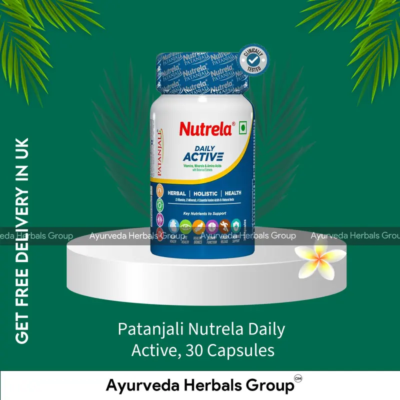 Patanjali Nutrela Daily Active, 30 Capsules - Ayurvedic Wellness Support | Herbal Products UK