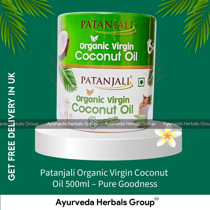 Patanjali Organic Virgin Coconut Oil 500ml - Pure Goodness - Natural Food Product | Indian Products UK