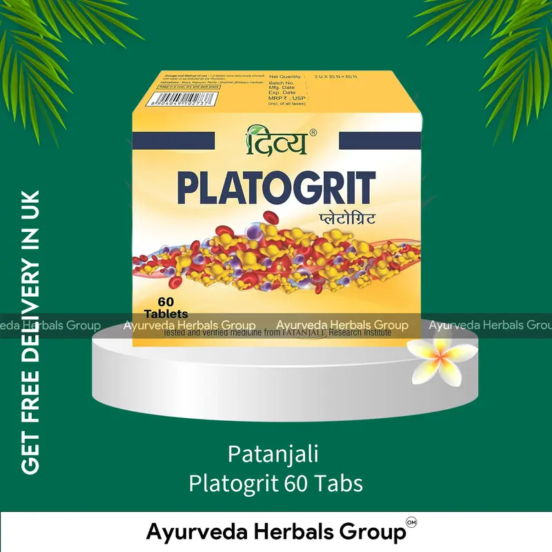 Patanjali Platogrit 60 Tabs - Ayurvedic Wellness Support | Authentic Ayurveda UK