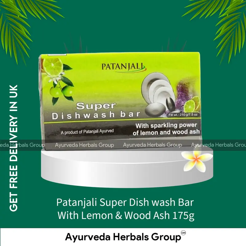 Patanjali Super Dish wash Bar With Lemon & Wood Ash 175g - Ayurvedic and Herbal Product | Ayurveda Herbals UK