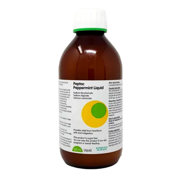 Peptac Liquid Peppermint 500ml | Fast Relief for Heartburn & Indigestion