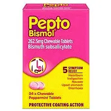 Pepto-Bismol 262.5mg Chewable Tablets 24 Pack