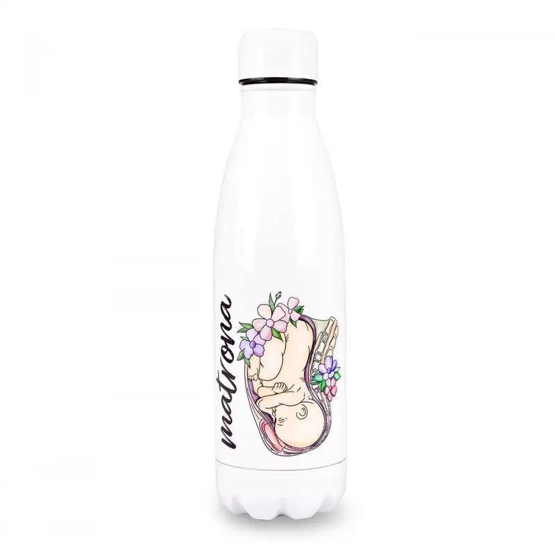 Personalised Custom Name Classic Stainless Steel Thermo Bottle Midwife Life 700ml