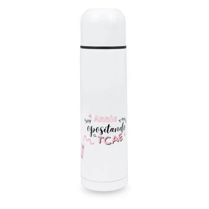 Personalised Custom Name Classic Stainless Steel Thermo Bottle with Cap Opposing TCAE 500ml