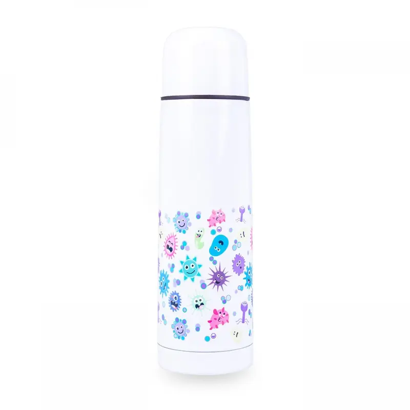 Personalised Custom Name Classic Stainless Steel Thermo Bottle with Cap Virus 500ml