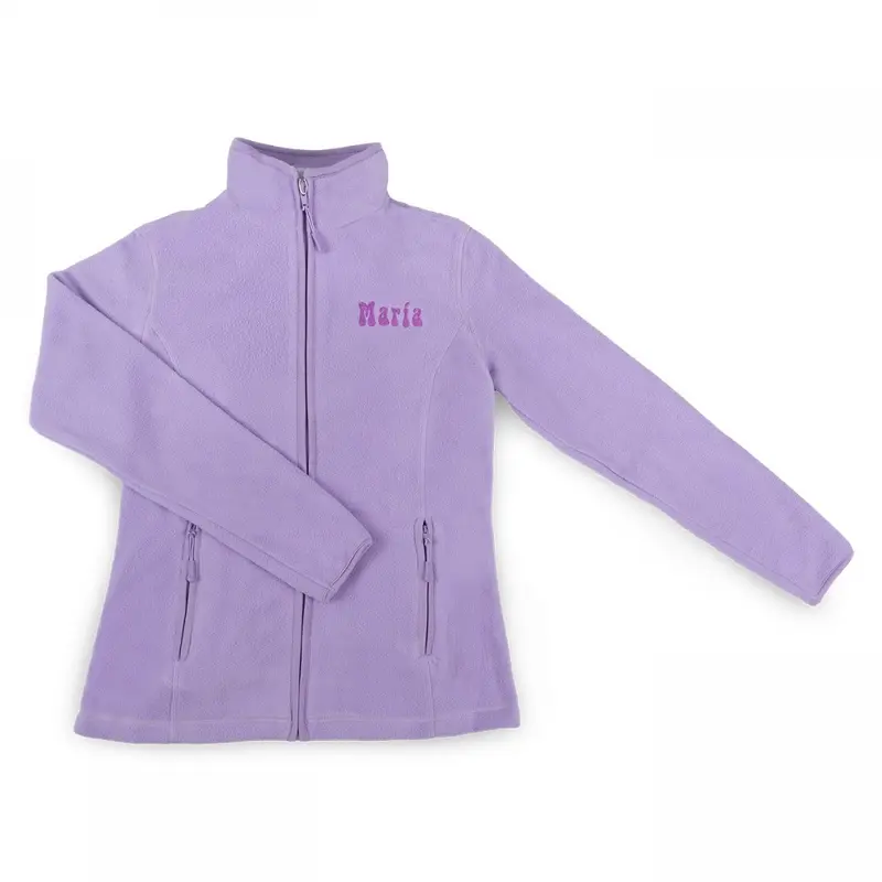 Personalised Custom Name Women Fleece Jacket Sweet Lavender Design 1