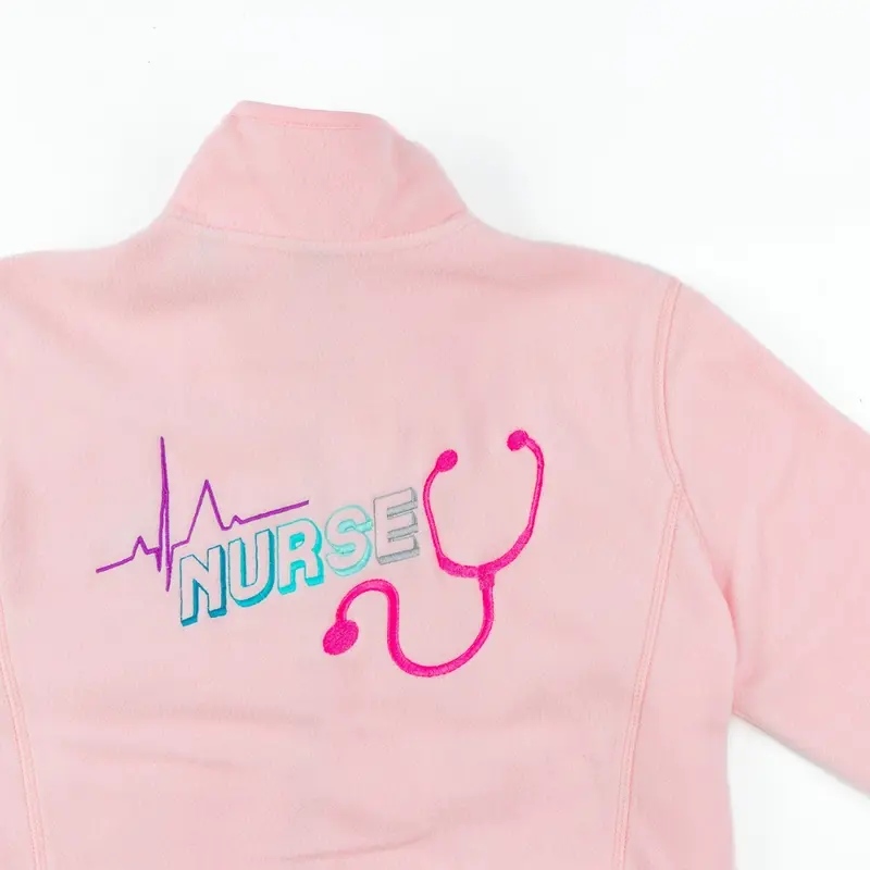 Personalised Custom Name Women Fleece Jacket Sweet Pink Design 1