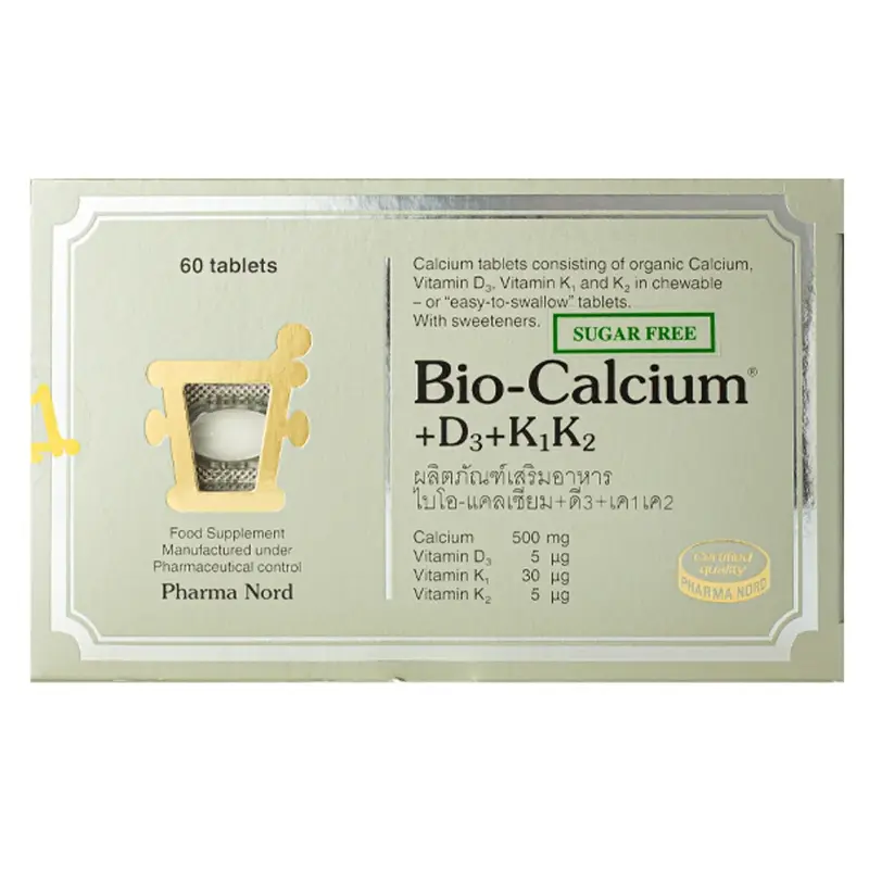 Pharma Nord - Bio-Calcium+D3+K1K2, Calcium Supplement, Vitamin D3 and Vitamin K (60 tablets)