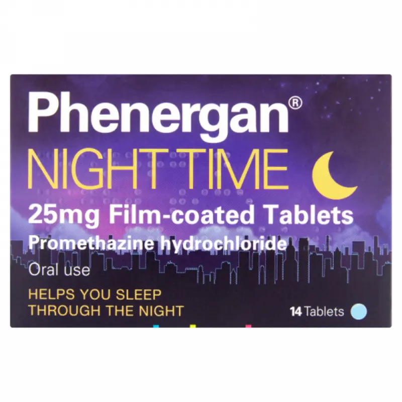 Phenergan Night Time 25mg Film Coated - 14 Tablets (P)