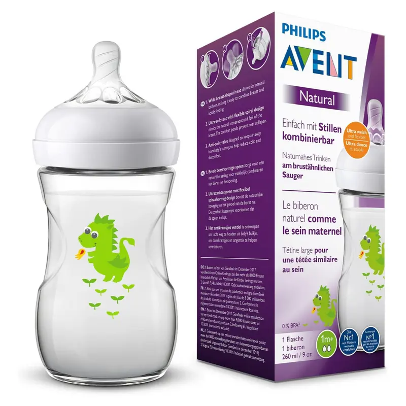 Philips Avent Natural Feeding Bottle with Dragon Design 260ml (N)