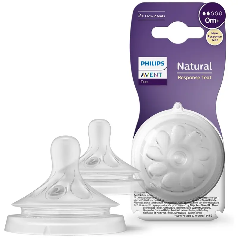 Philips Avent Natural Response Bottle Teat - 2 x Baby Bottle - 0 MONTHS (N)