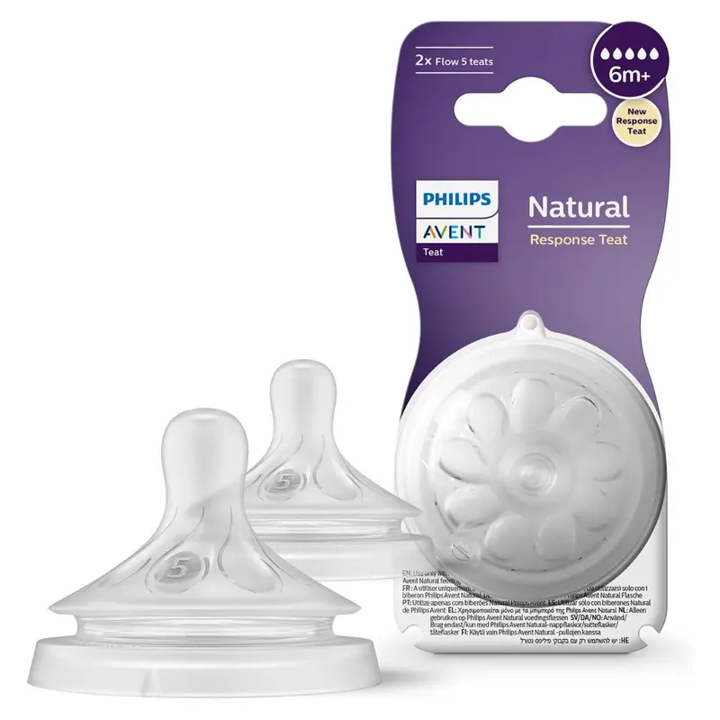 Philips Avent Natural Response Bottle Teat - 2 x Baby Bottle - 6 MONTHS (N)