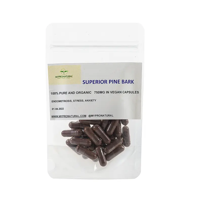 Pine Bark Capsules, Maritime 7500mg per plant pullan capsules, one months supply