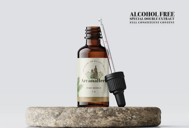 Pine needle extract tincture. ALCOHOL FREE. Picea abies. 1