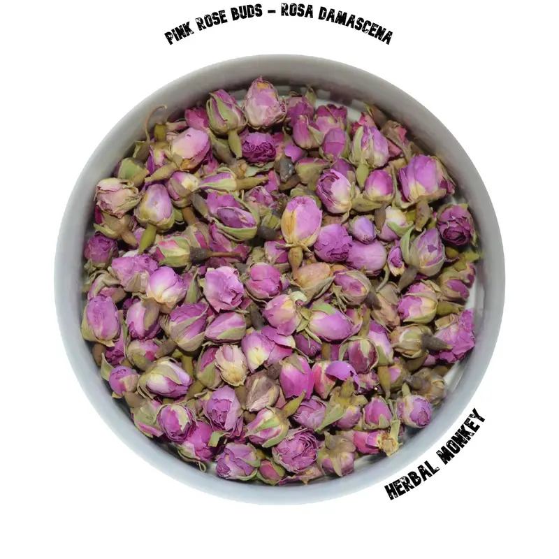 Pink Rose Buds – Rosa Damascena | Whole Botanical for Herbal Tea & Heart Rituals