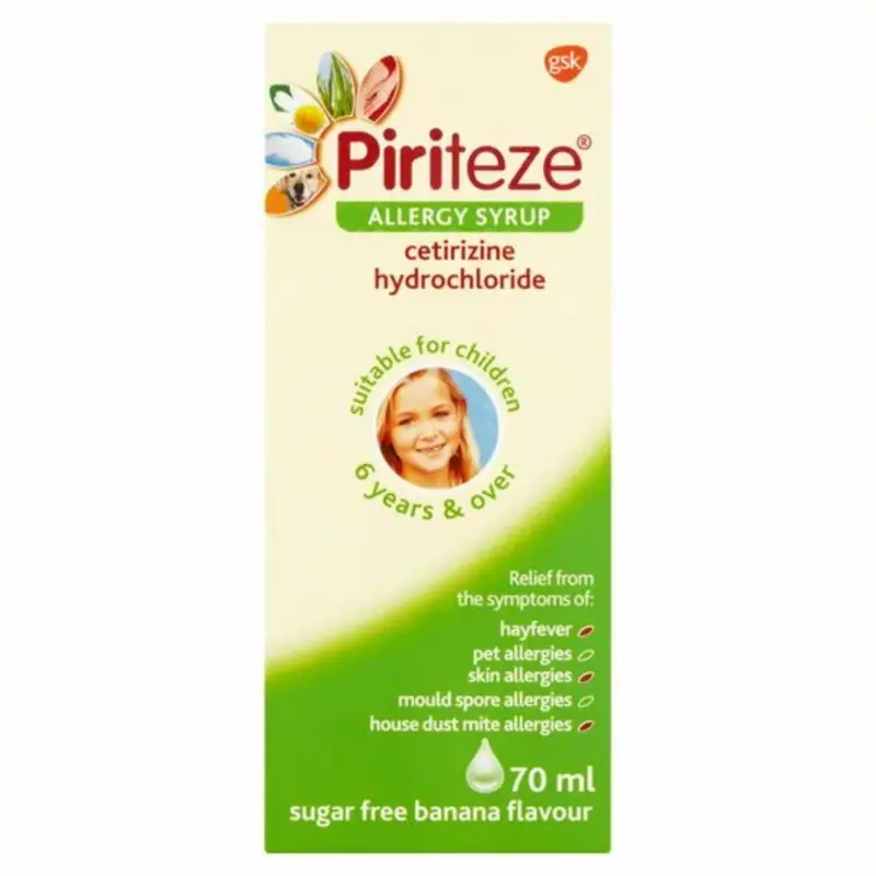 Piriteze Allergy Syrup 70ml (A)