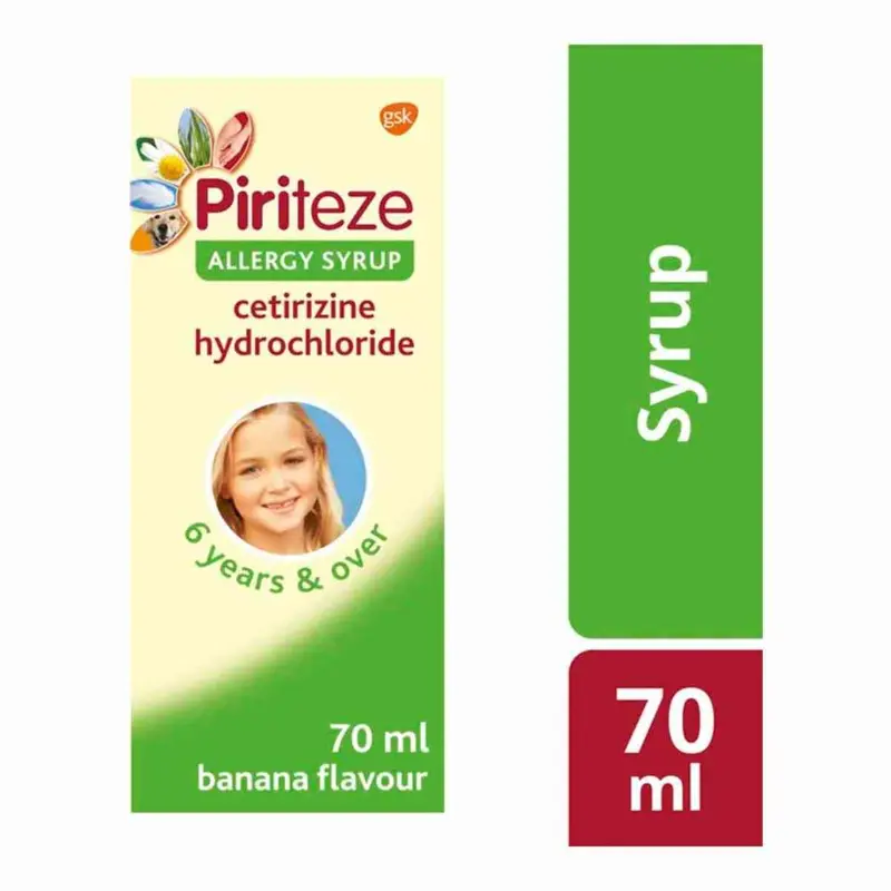 Piriteze Allergy Syrup Sugar Free Banana Flavour - 70ml