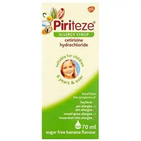 Piriteze Kids Allergy Relief Syrup 6 years & over - 70ml (A)