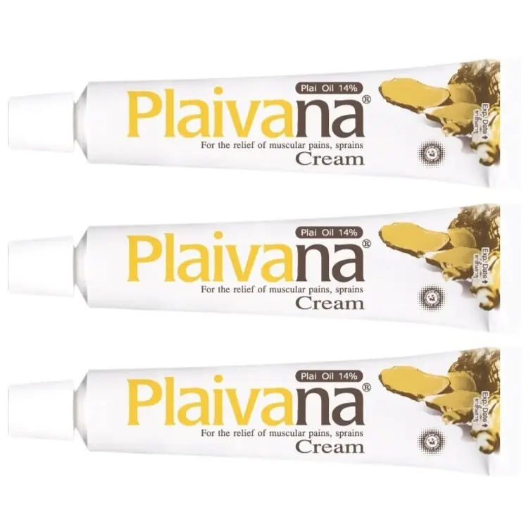 Plaivana - Cream Thai Herbal Plai Oil Natural Relieve Body Aches Rub 35g. (Pack of 3) - Made in Thailand