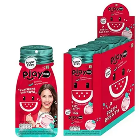 Playmore - Watermelon and Menthol Flavored Candy Sachet 12g. (Pack of 12 Sachets)