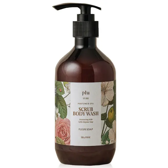 Plu - Perfumed Spa Scrub Body Wash Fleur Soap 500g.