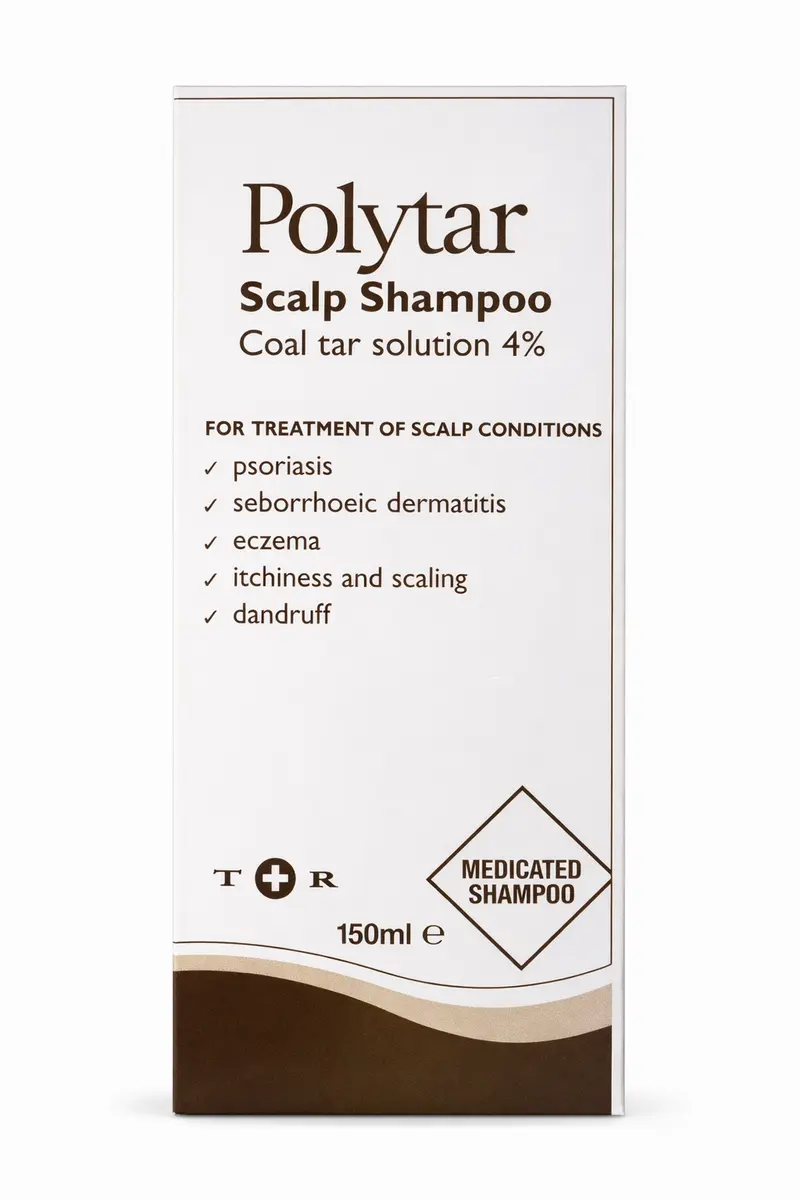Polytar Scalp Shampoo 4% Coal Tar Solution – 150ml | Psoriasis & Dandruff