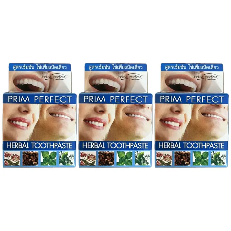 Poompuksa - Prim Perfect Herbal Toothpaste 25g. (Pack of 3) - Made in Thailand