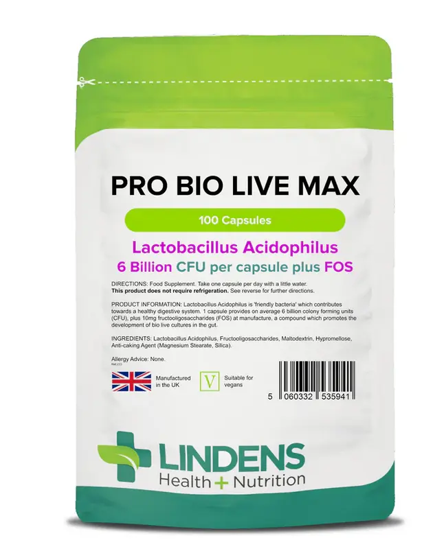 Pro Bio Live Max 6 Billion CFU Veg x 100 Lindens Capsules